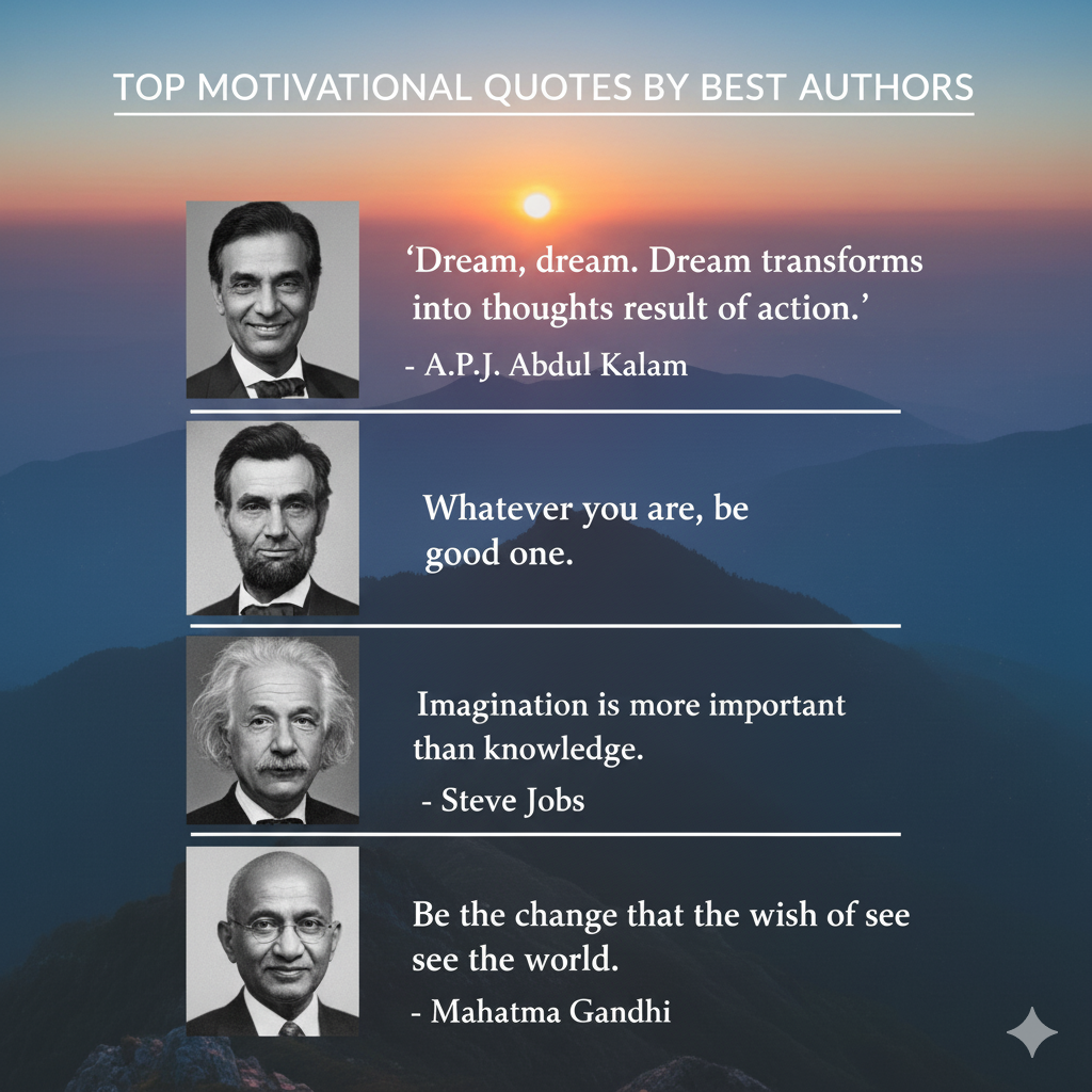 Motivational Quotes By 5 Authors